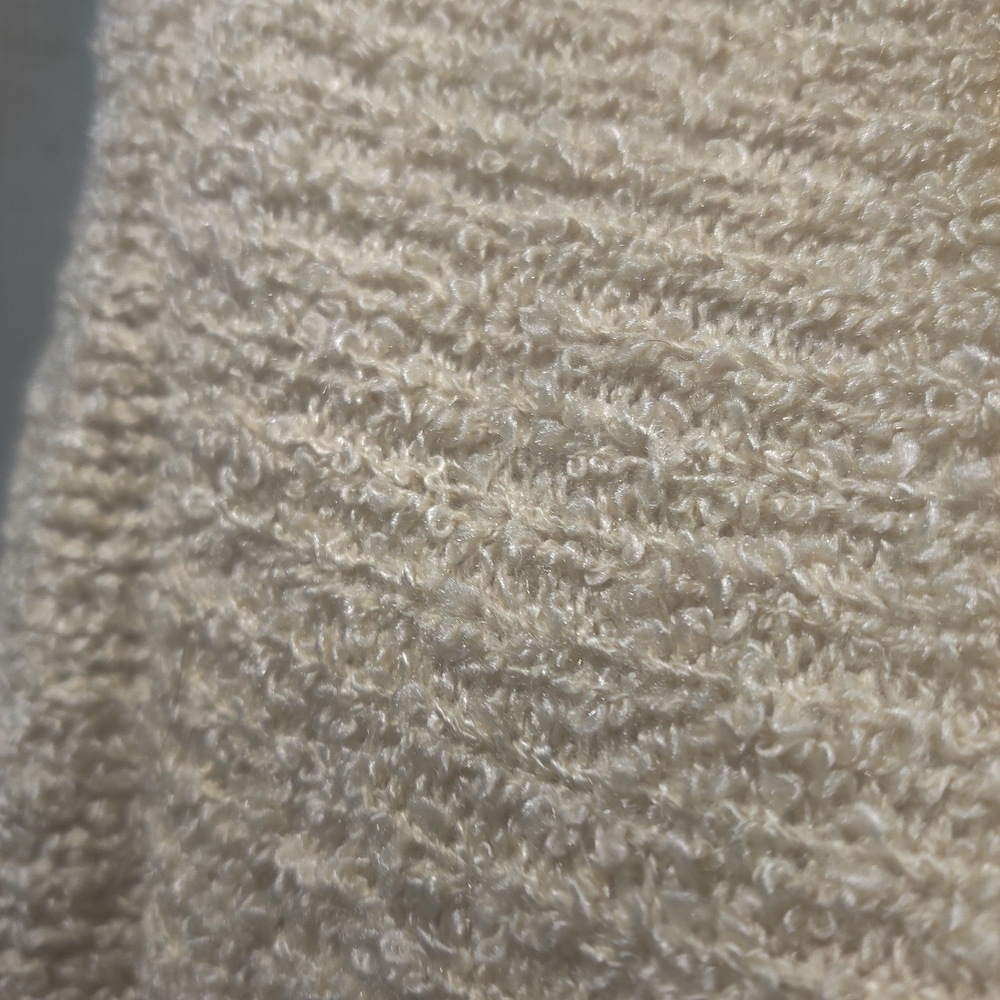 Vintage SIDEFFECTS Cream Off-white Fuzzy Knit Duster Sweater Womens L Large - Picture 8 of 13